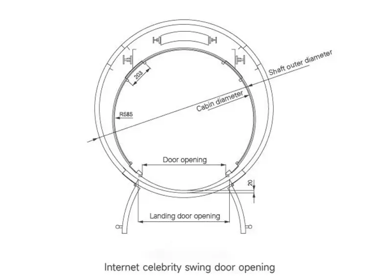 Internet celebrity swing door opening schematic blueprint layout